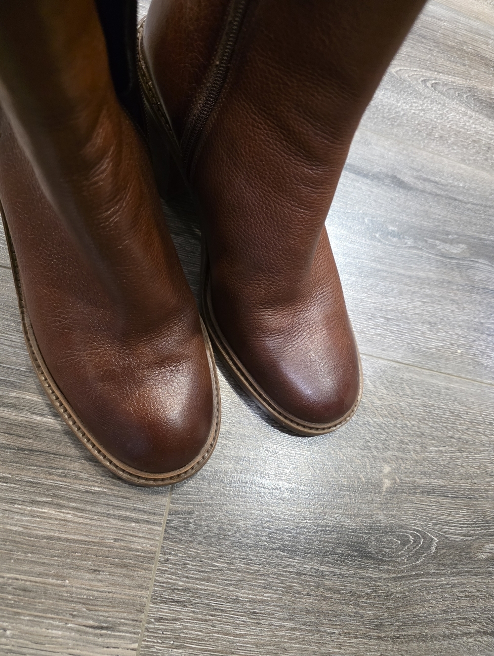 Zinda Heeled Leather Ankle Boots Rich Brown - Picture 6 of 7